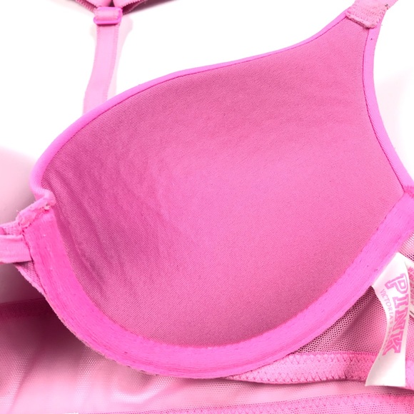 PINK Victoria’s Secret Push Up T-Strap Bra 34A - Picture 7 of 8